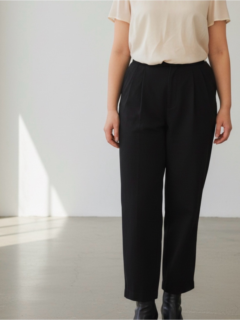 Vintage Pleated Straight Business Pants